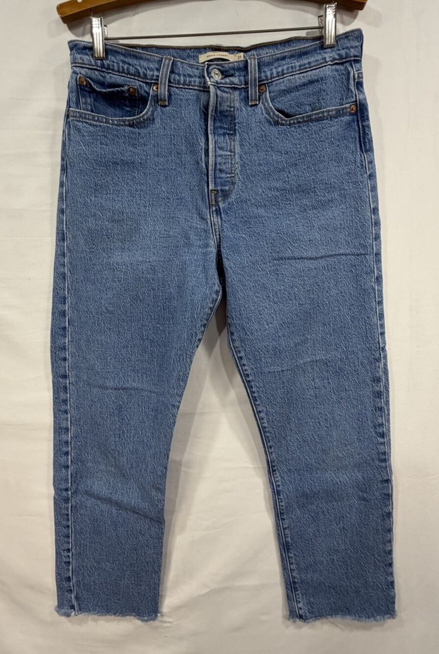 Levis Wedge Straight Jeans Womens Sz 31 Premium High Rise Medium